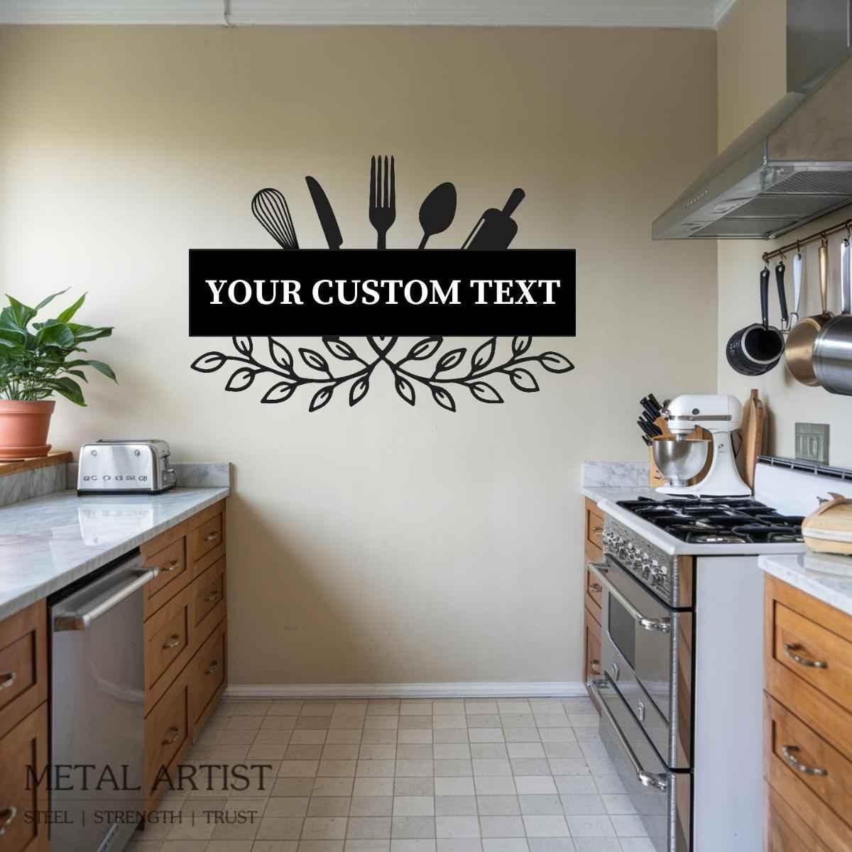 Metal Kitchen Wall Art | Kitchen Custom Text Wall Decor - Image 3