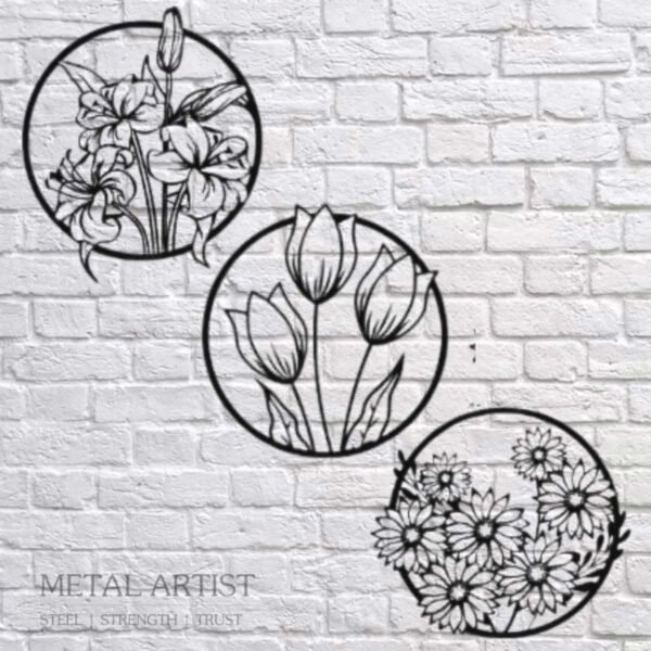 Flowers Metal Wall Art | Wall Decor