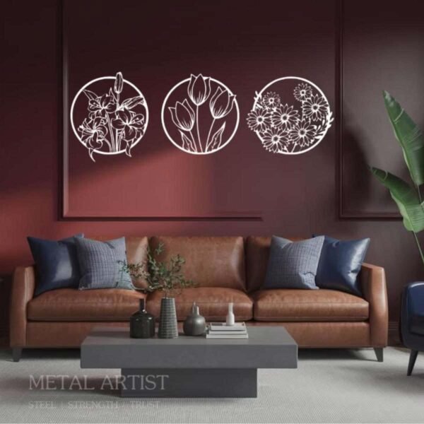 Flowers Metal Wall Art | Wall Decor