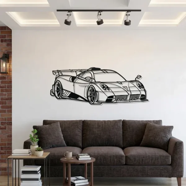 Laser cut Pagani Huayra wall art